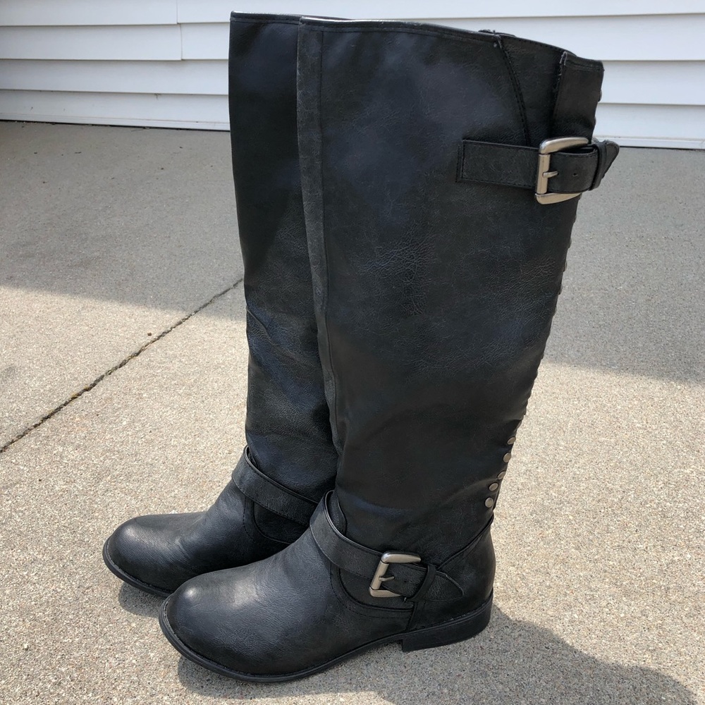 Like New Target tall black boots with zipper